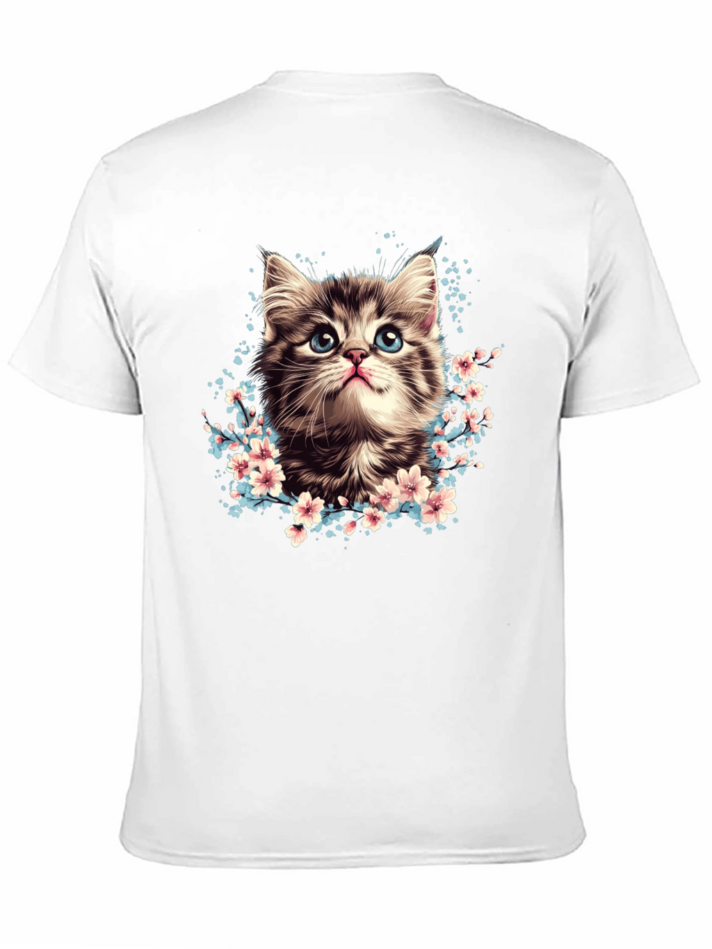 Cute Kitten T-Shirt - Floral Cat Tee