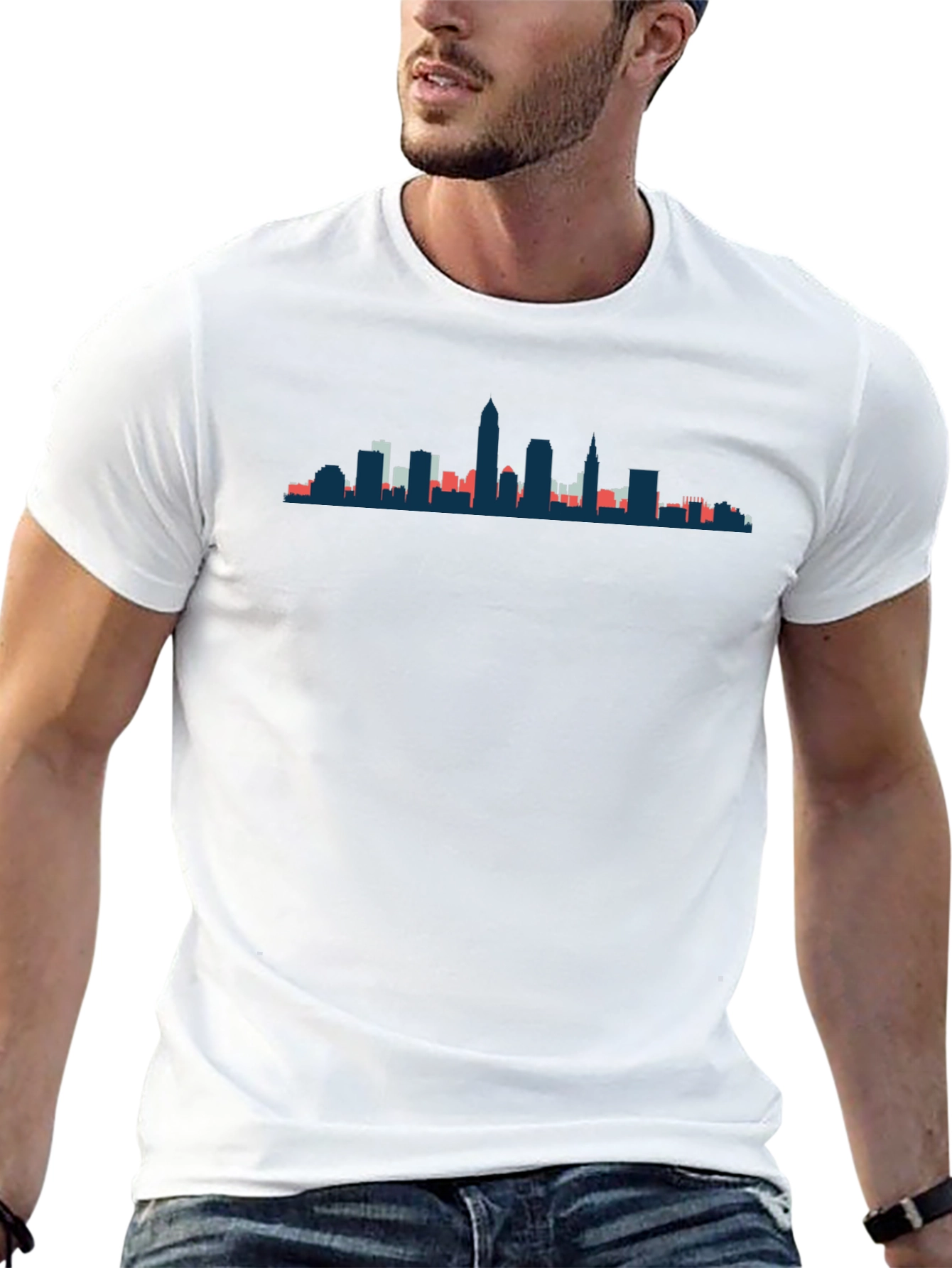City Skyline Graphic Tee - Modern Crew Neck T-Shirt