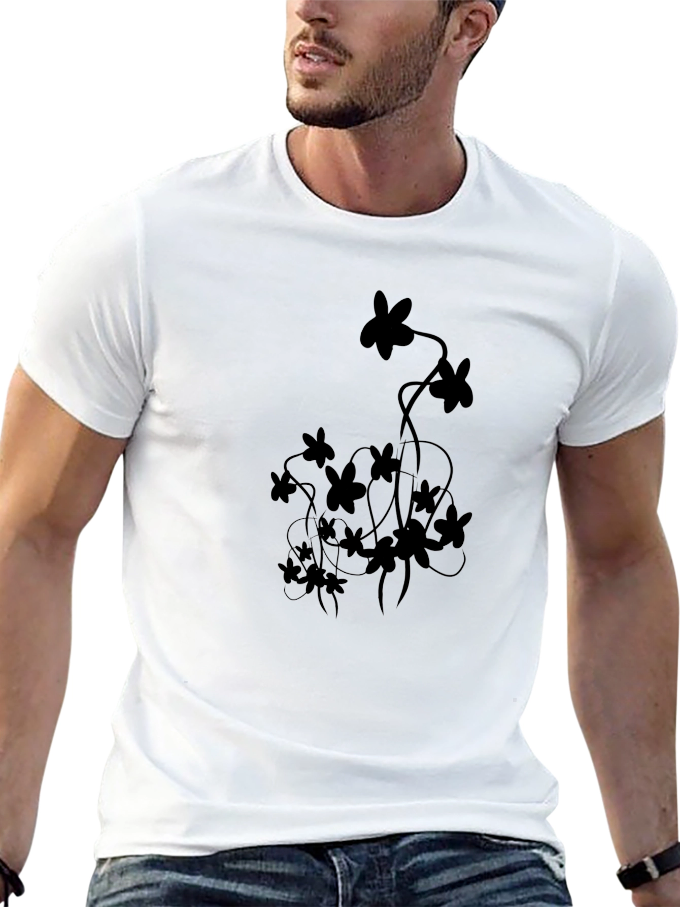 Black Floral Graphic Tee