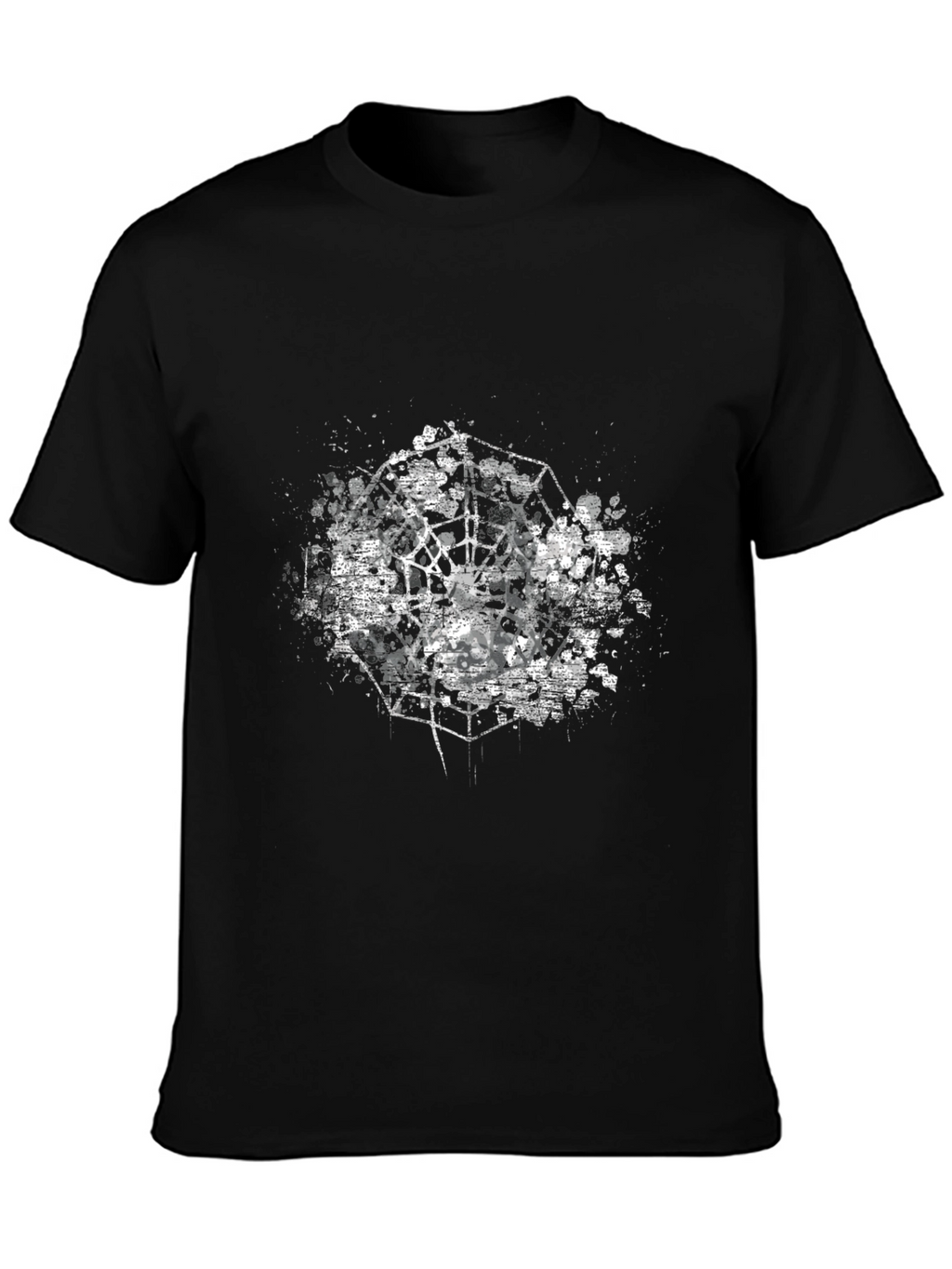 Abstract Geometric Graphic Black T-Shirt