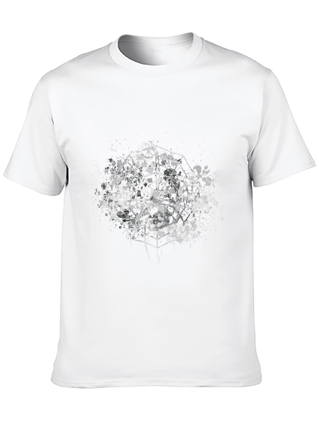 Abstract Geometric Graphic Black T-Shirt