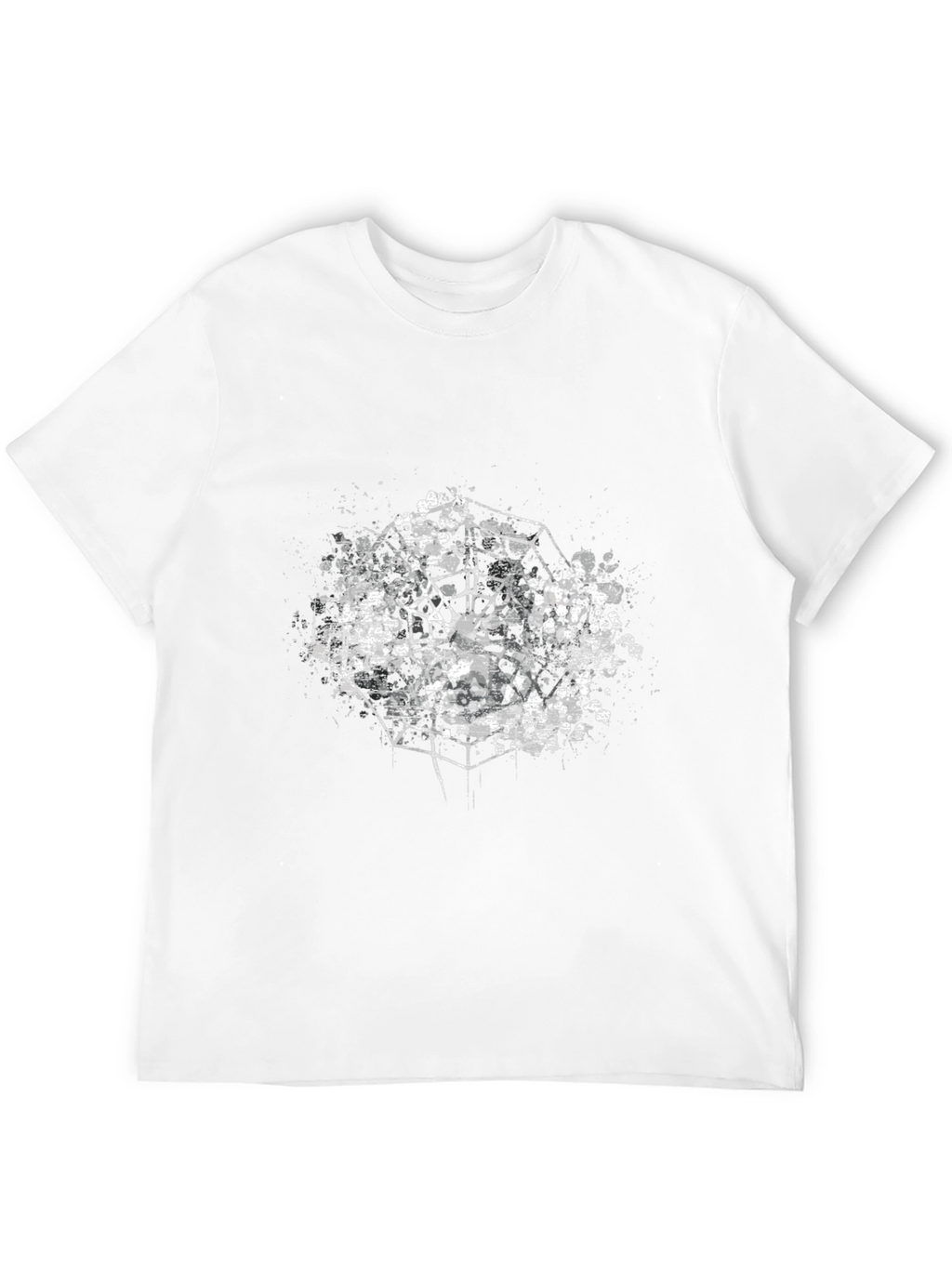 Abstract Geometric Graphic Black T-Shirt