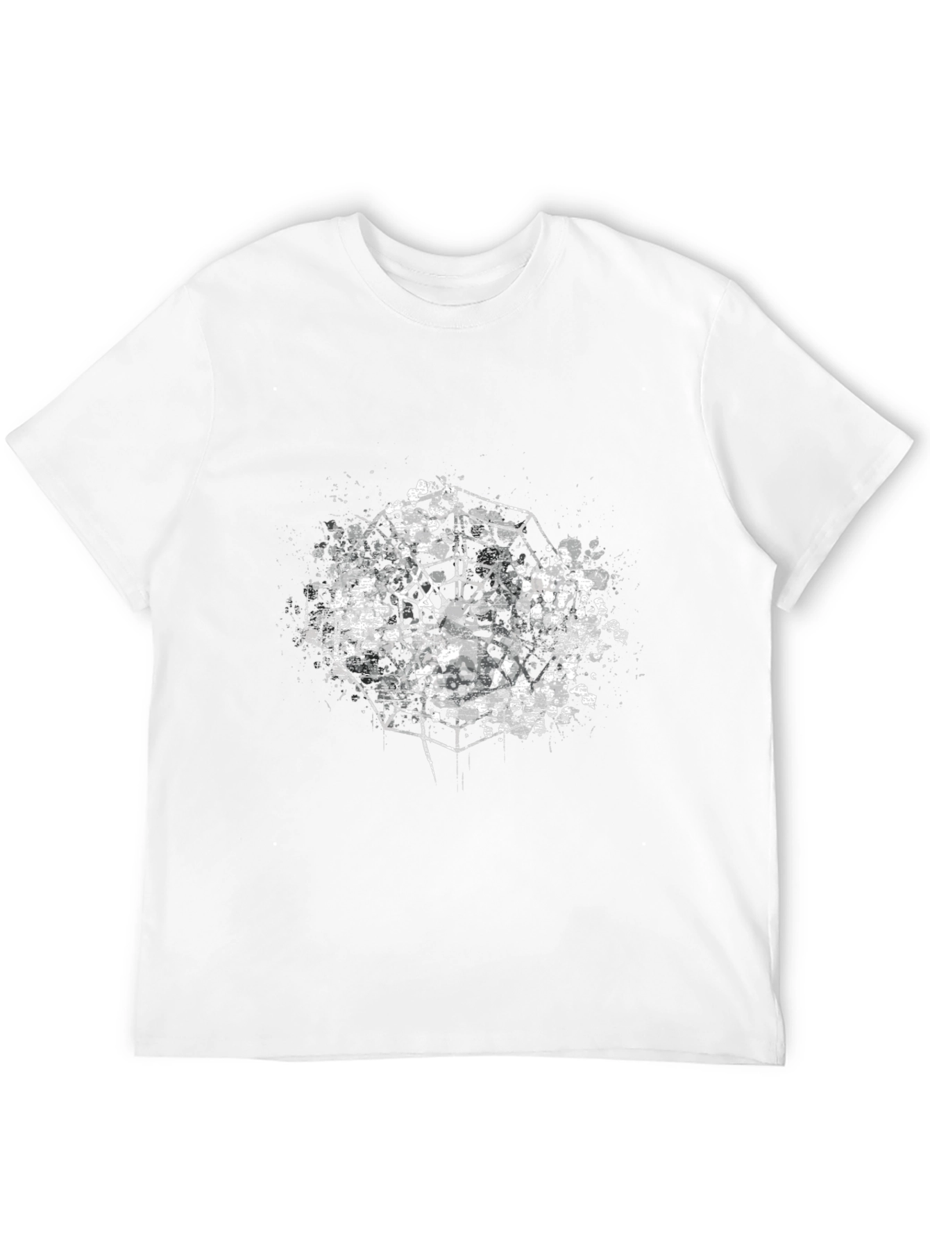 Abstract Geometric Graphic Black T-Shirt