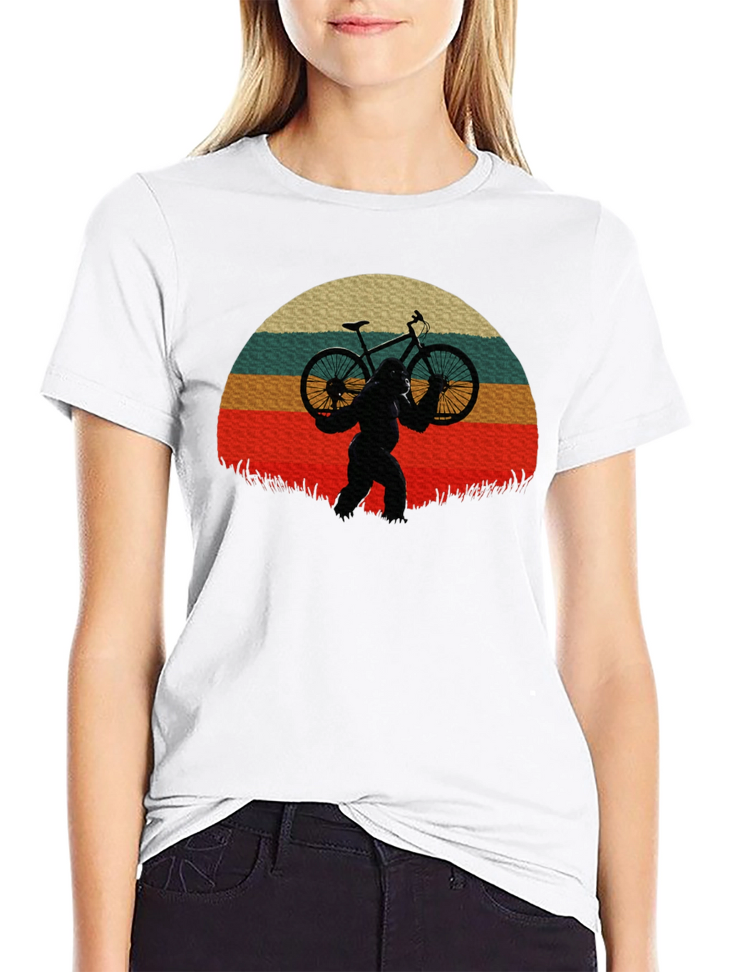 Sasquatch Biker Sunset T-Shirt