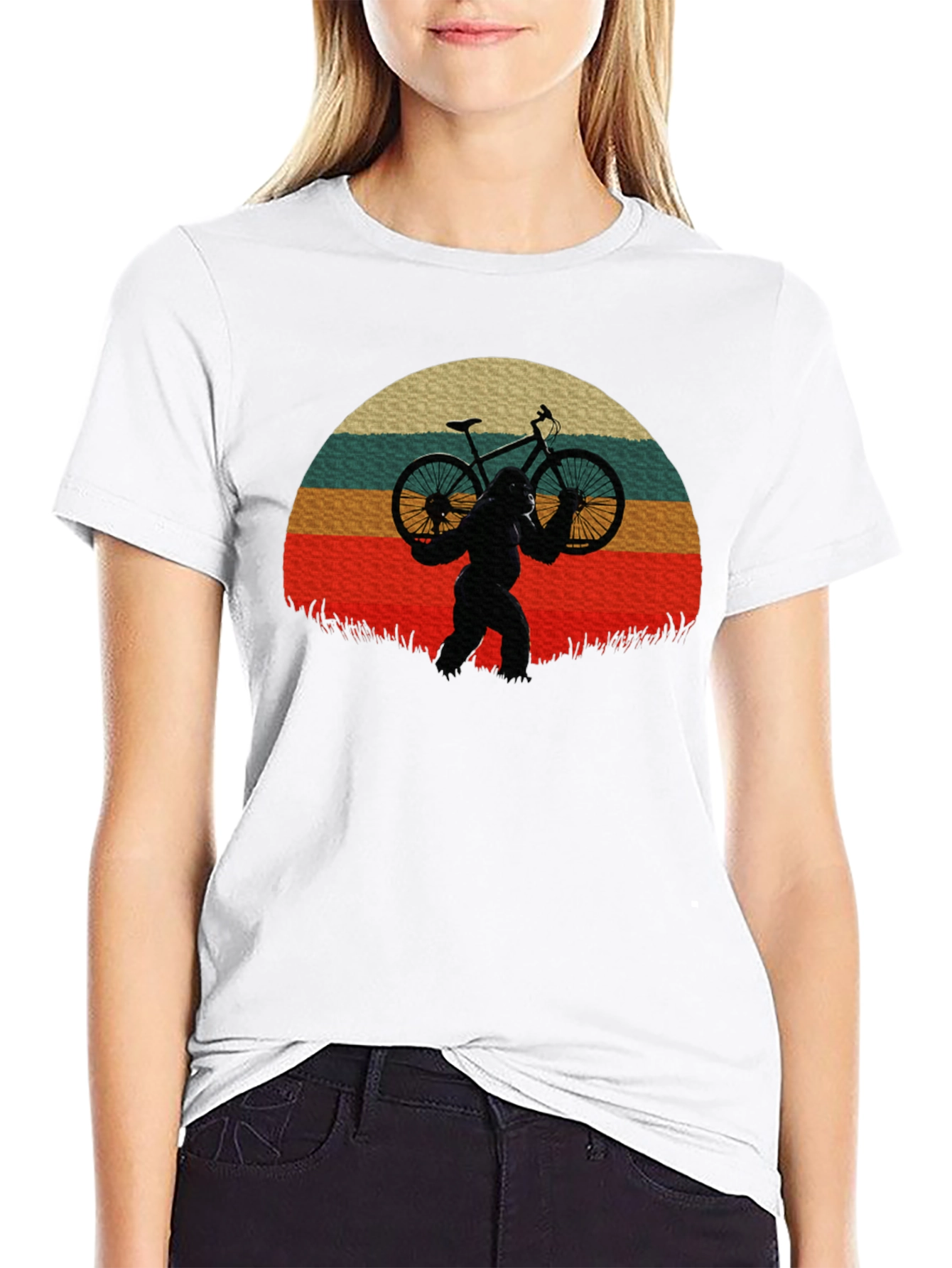 Sasquatch Biker Sunset T-Shirt