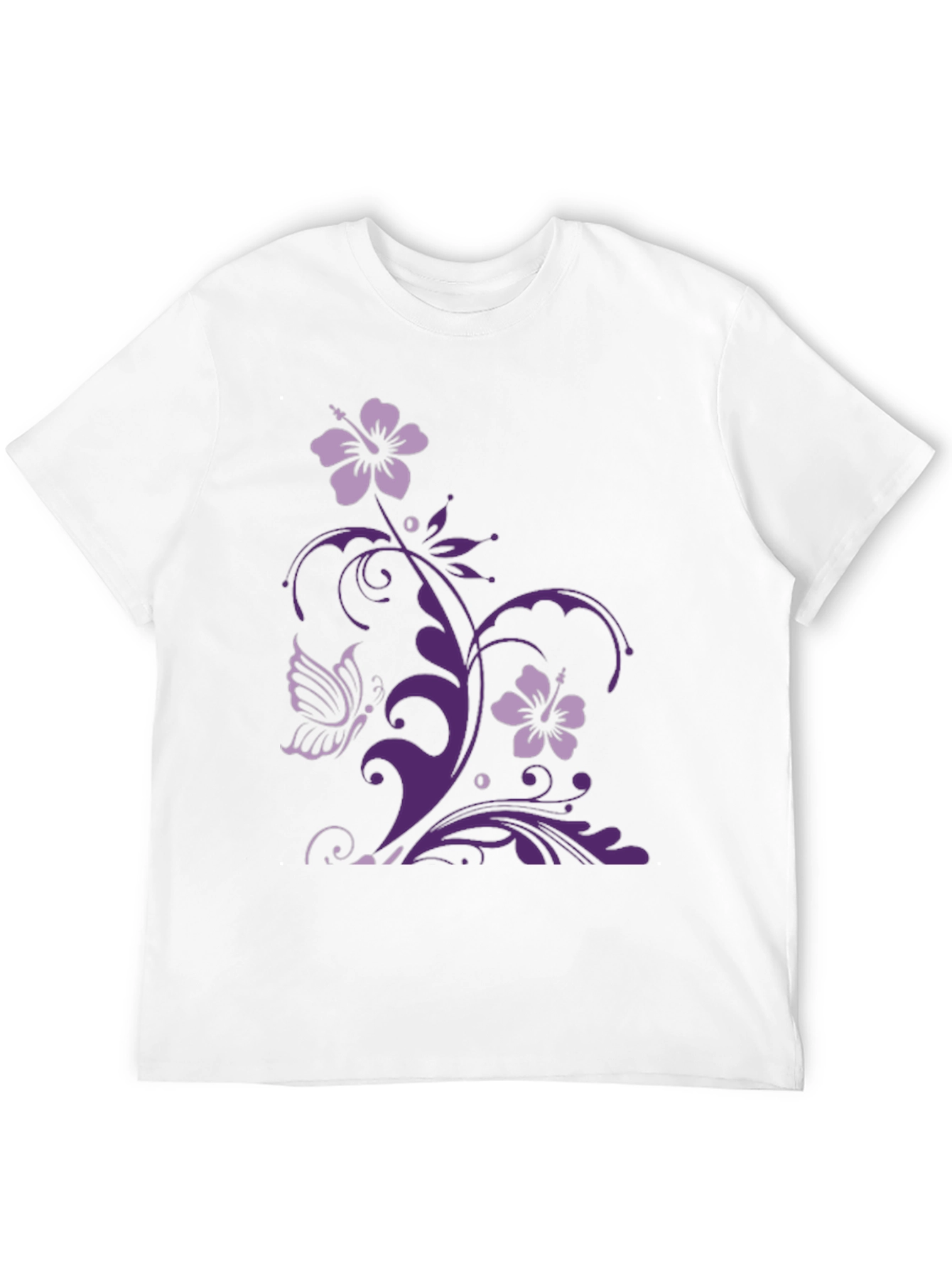Floral Butterfly Graphic Tee - Black Casual Style