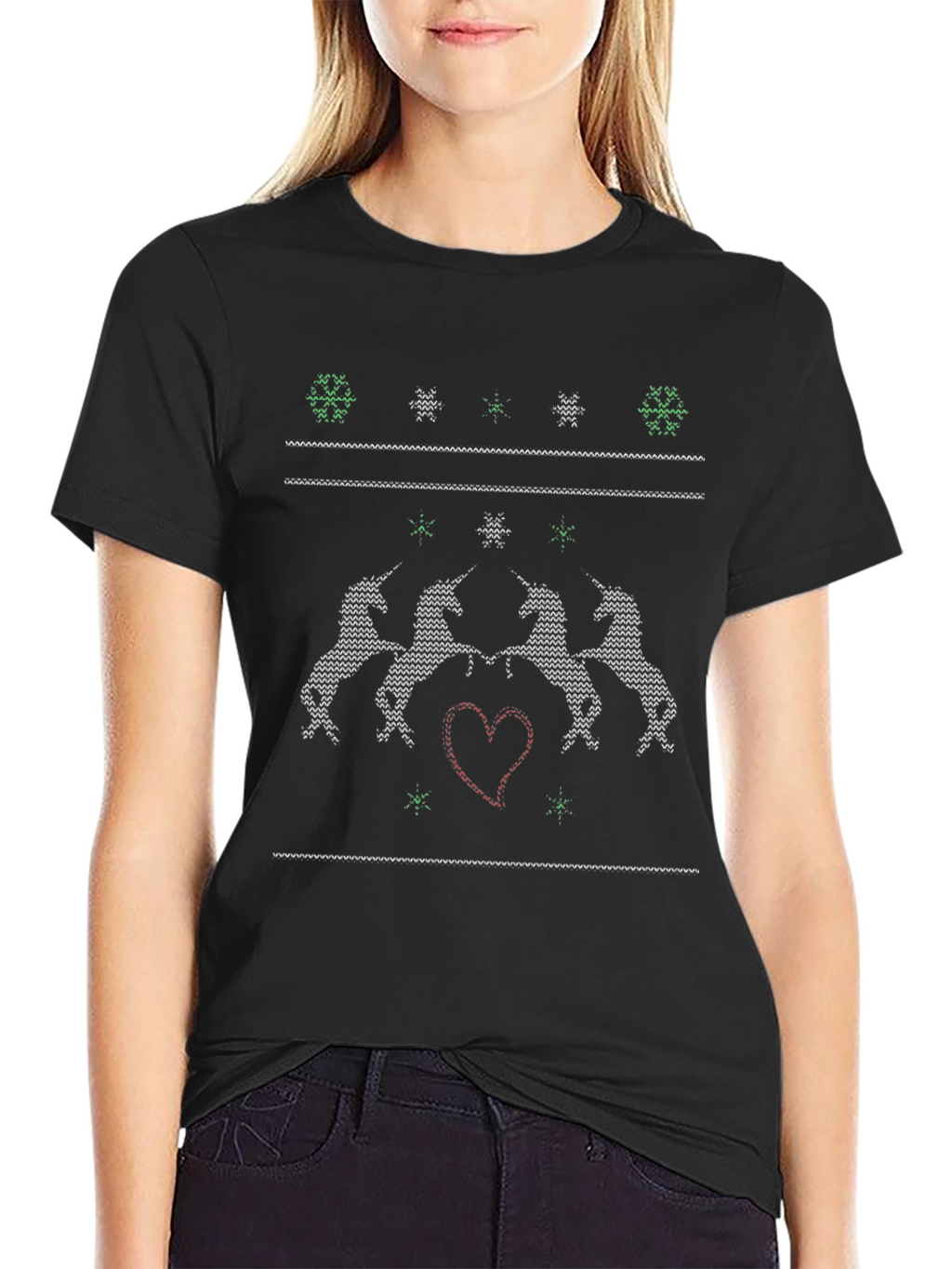 Unicorn Knit Christmas T-Shirt