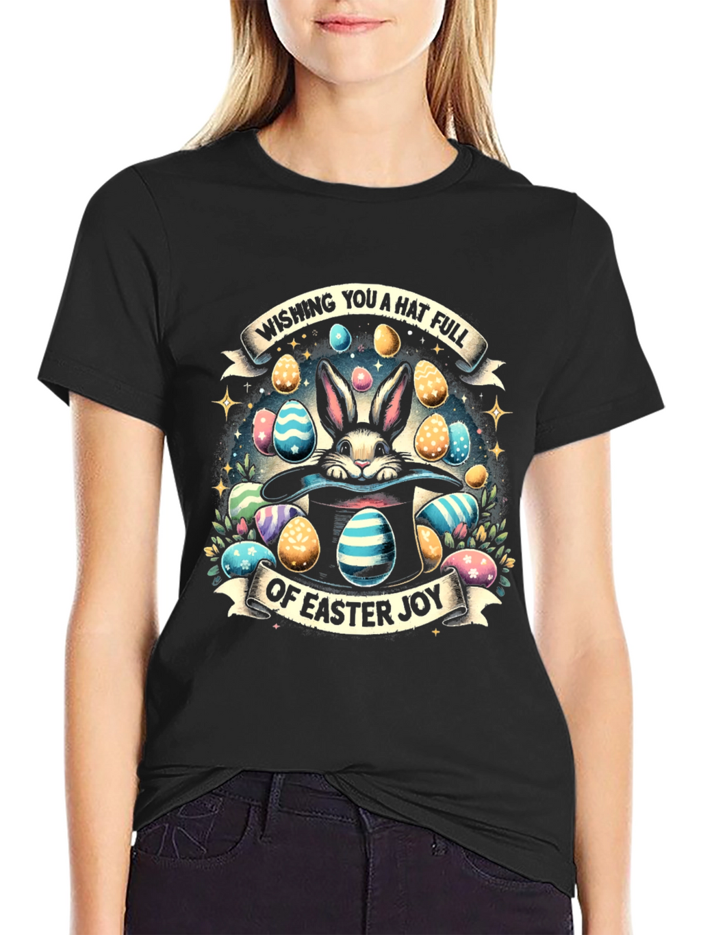 Easter Bunny Hat Full of Joy T-Shirt