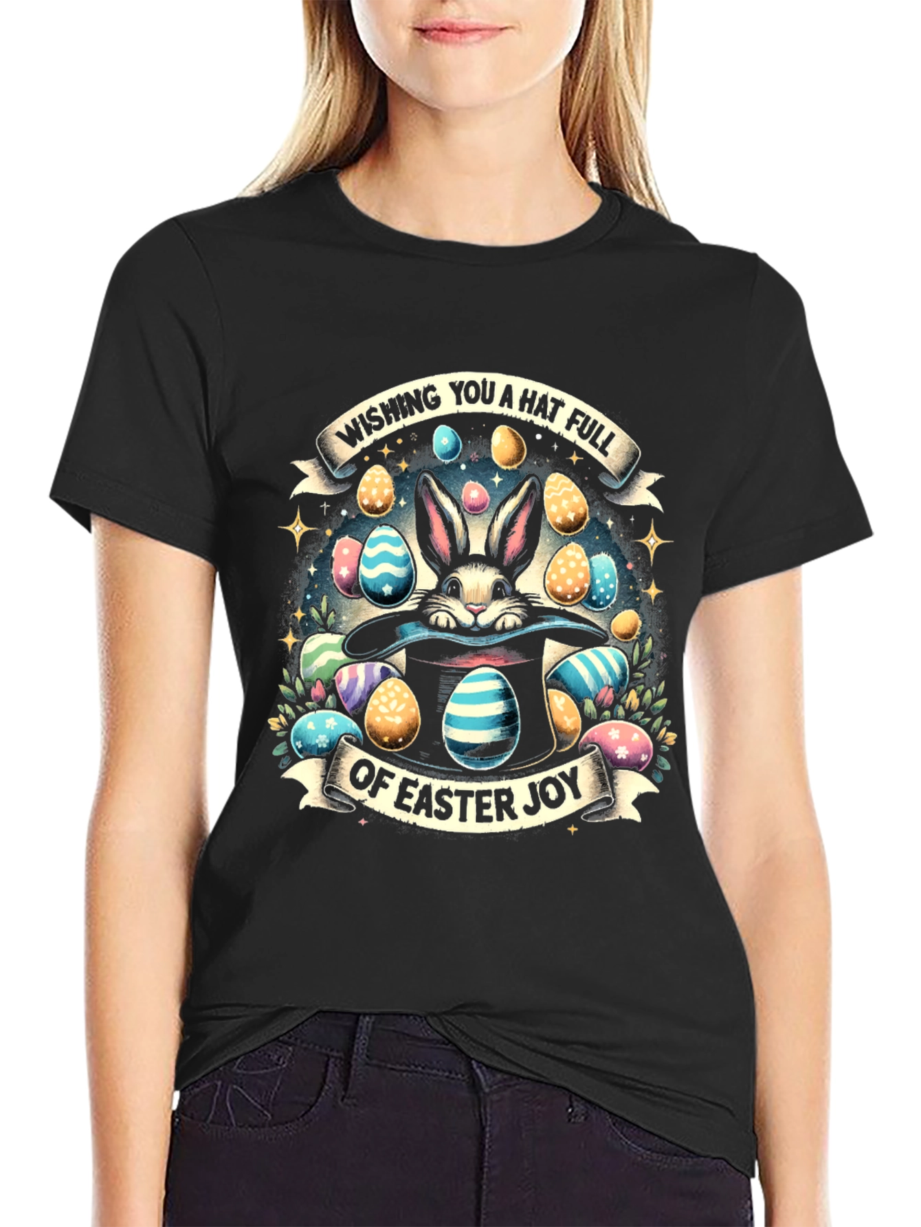 Easter Bunny Hat Full of Joy T-Shirt