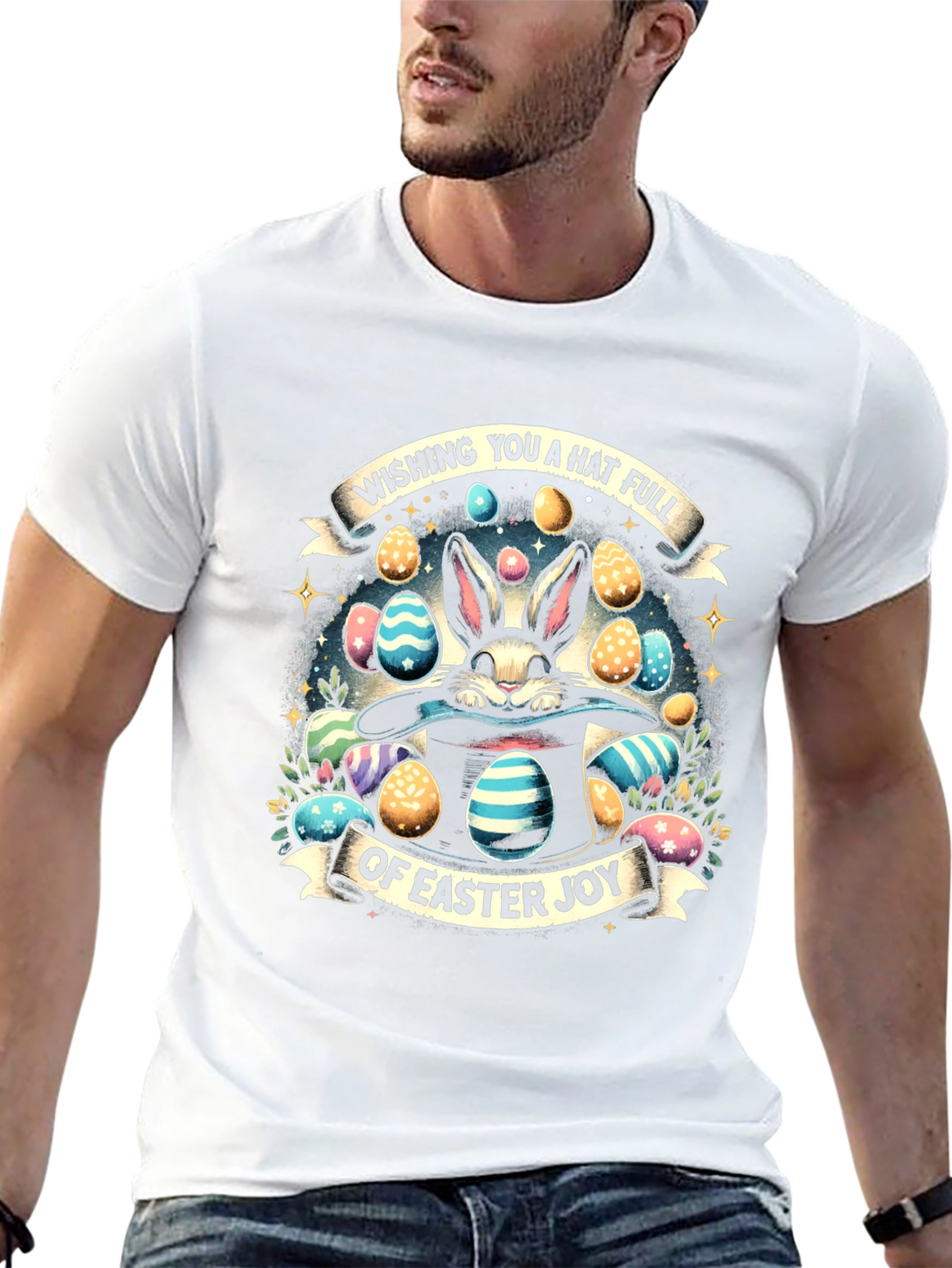 Easter Bunny Hat Full of Joy T-Shirt
