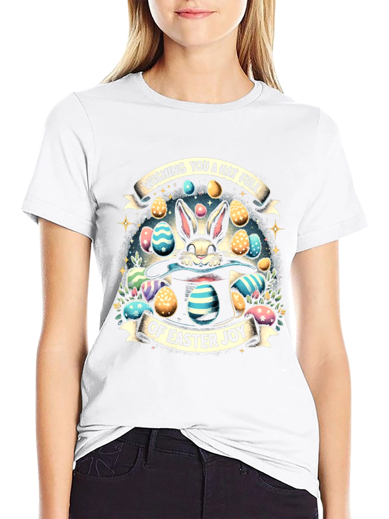Easter Bunny Hat Full of Joy T-Shirt