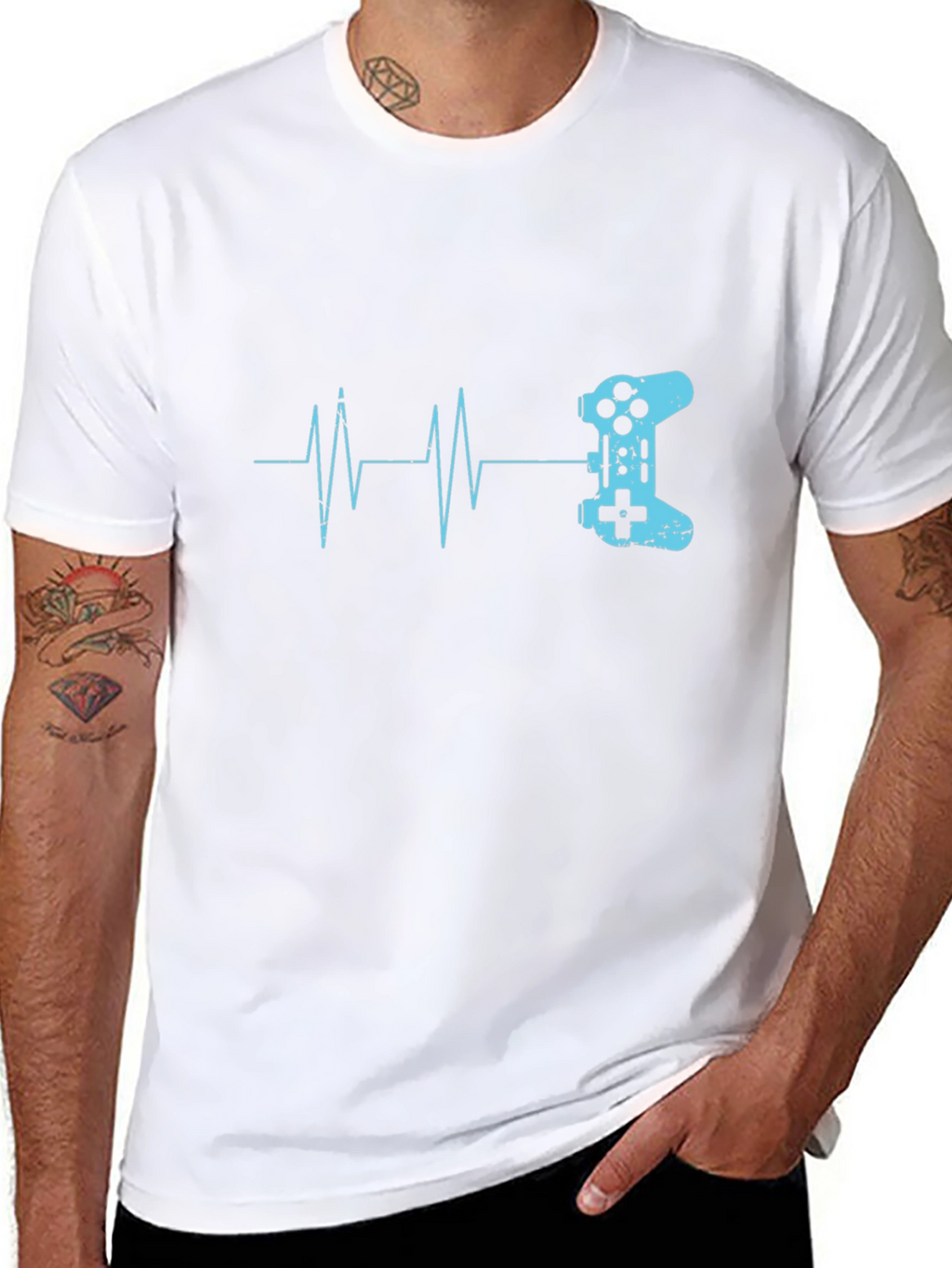 Gamer Heartbeat T-Shirt - Black Cotton