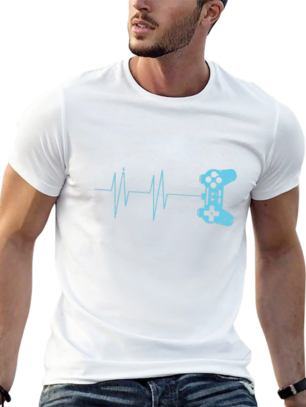 Gamer Heartbeat T-Shirt - Black Cotton