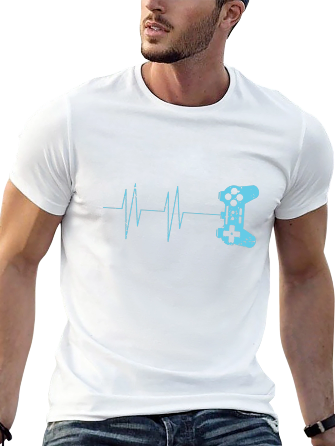 Gamer Heartbeat T-Shirt - Black Cotton