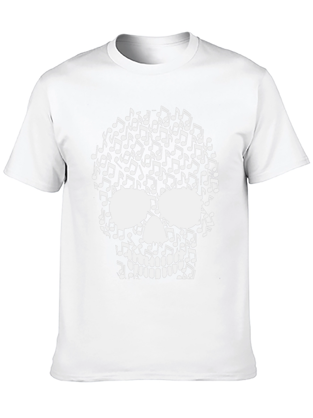 Musical Skull Graphic Tee - Black Cotton T-Shirt