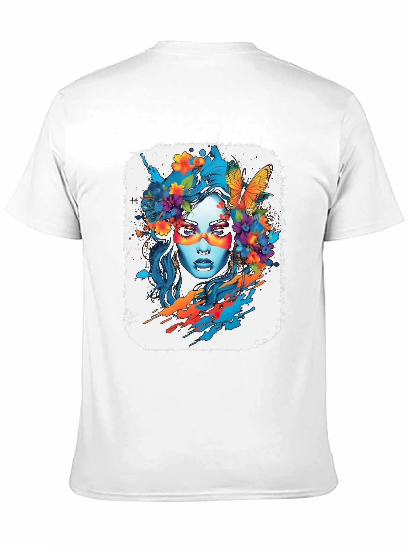 Floral Woman Graphic Tee - Artistic Design