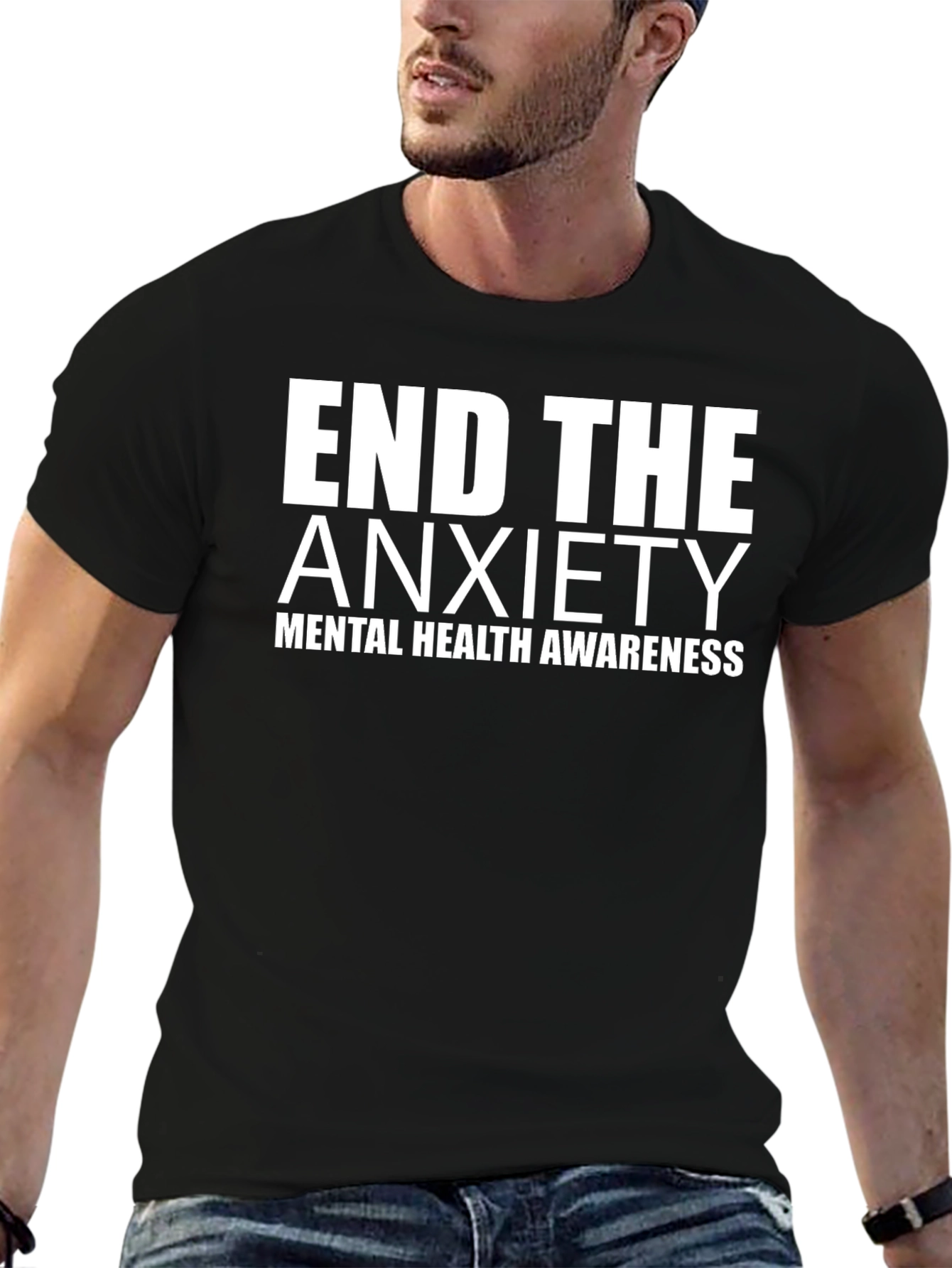 End The Anxiety Mental Health Awareness Black Tee