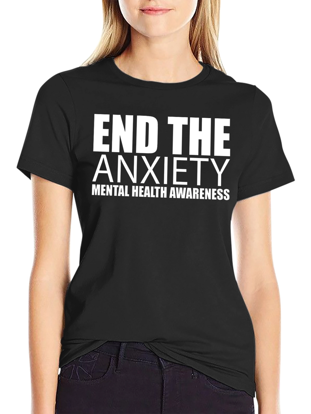 End The Anxiety Mental Health Awareness Black Tee