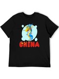 China Dragon Graphic Tee - Unisex Black T-Shirt