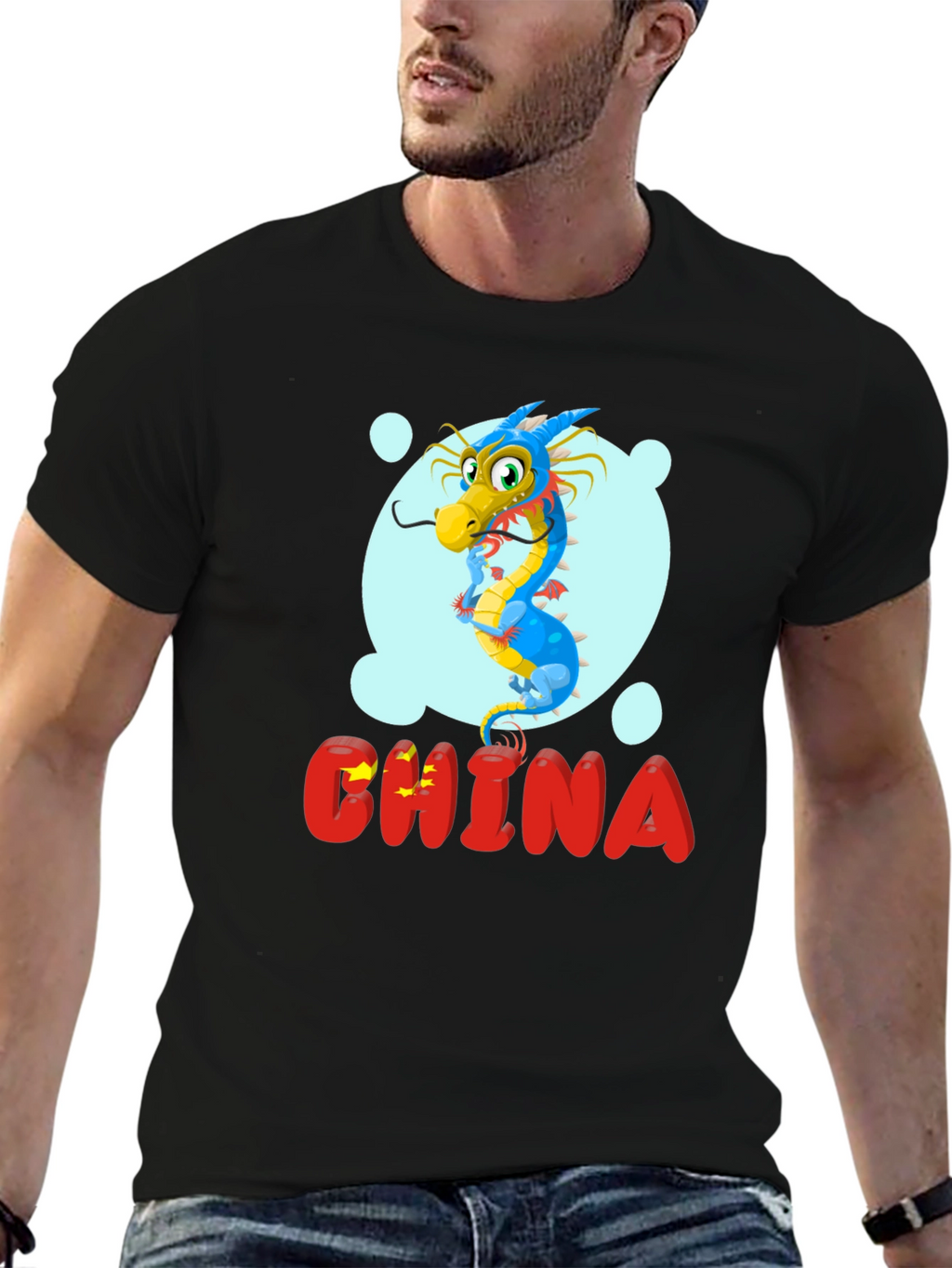 China Dragon Graphic Tee - Unisex Black T-Shirt