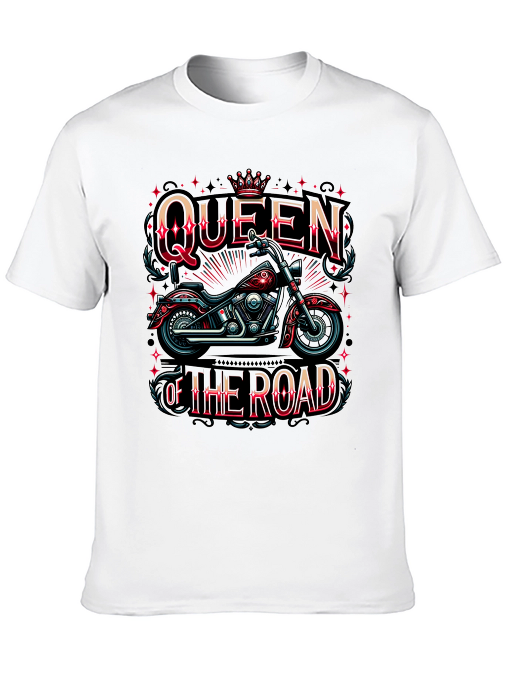 Queen of the Road Motorcycle Graphic T-Shirt
