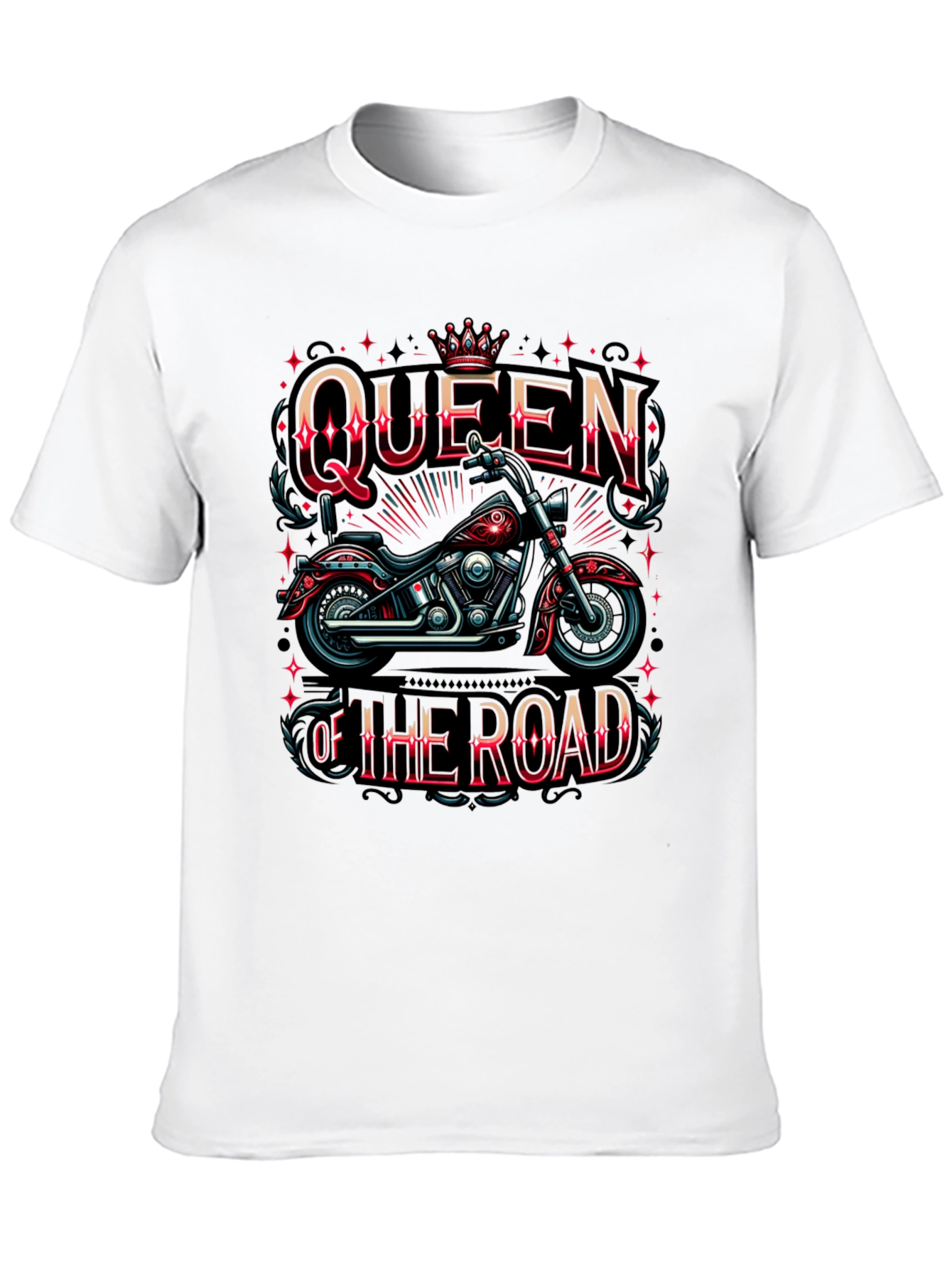 Queen of the Road Motorcycle Graphic T-Shirt