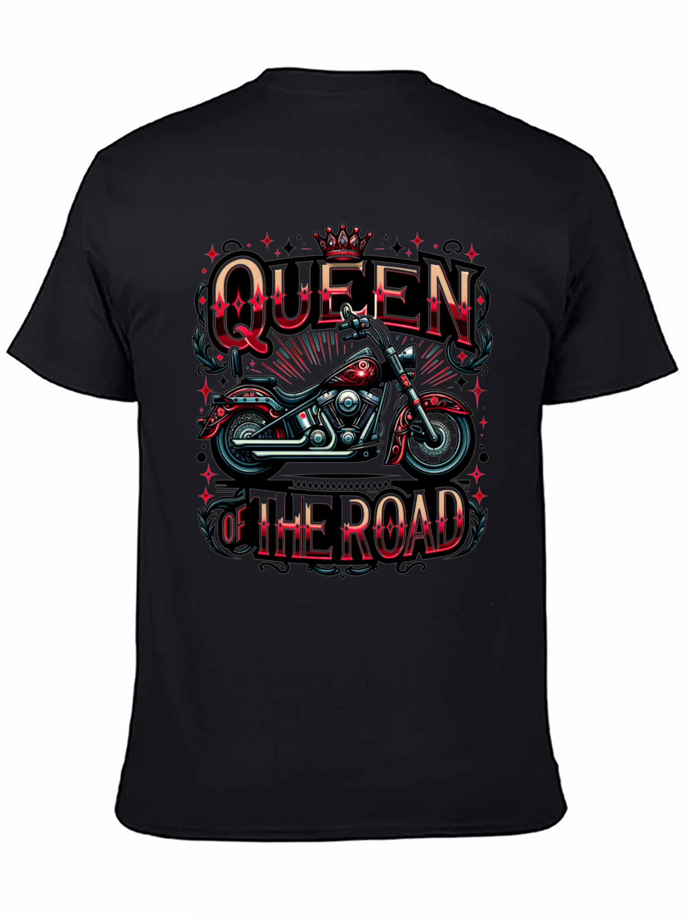 Queen of the Road Motorcycle Graphic T-Shirt