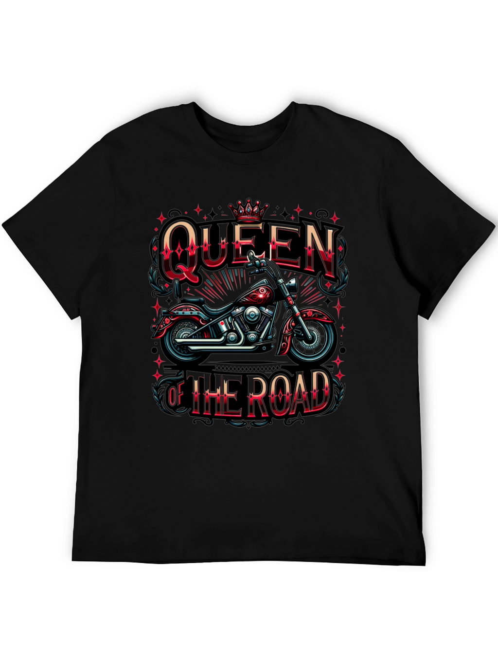Queen of the Road Motorcycle Graphic T-Shirt