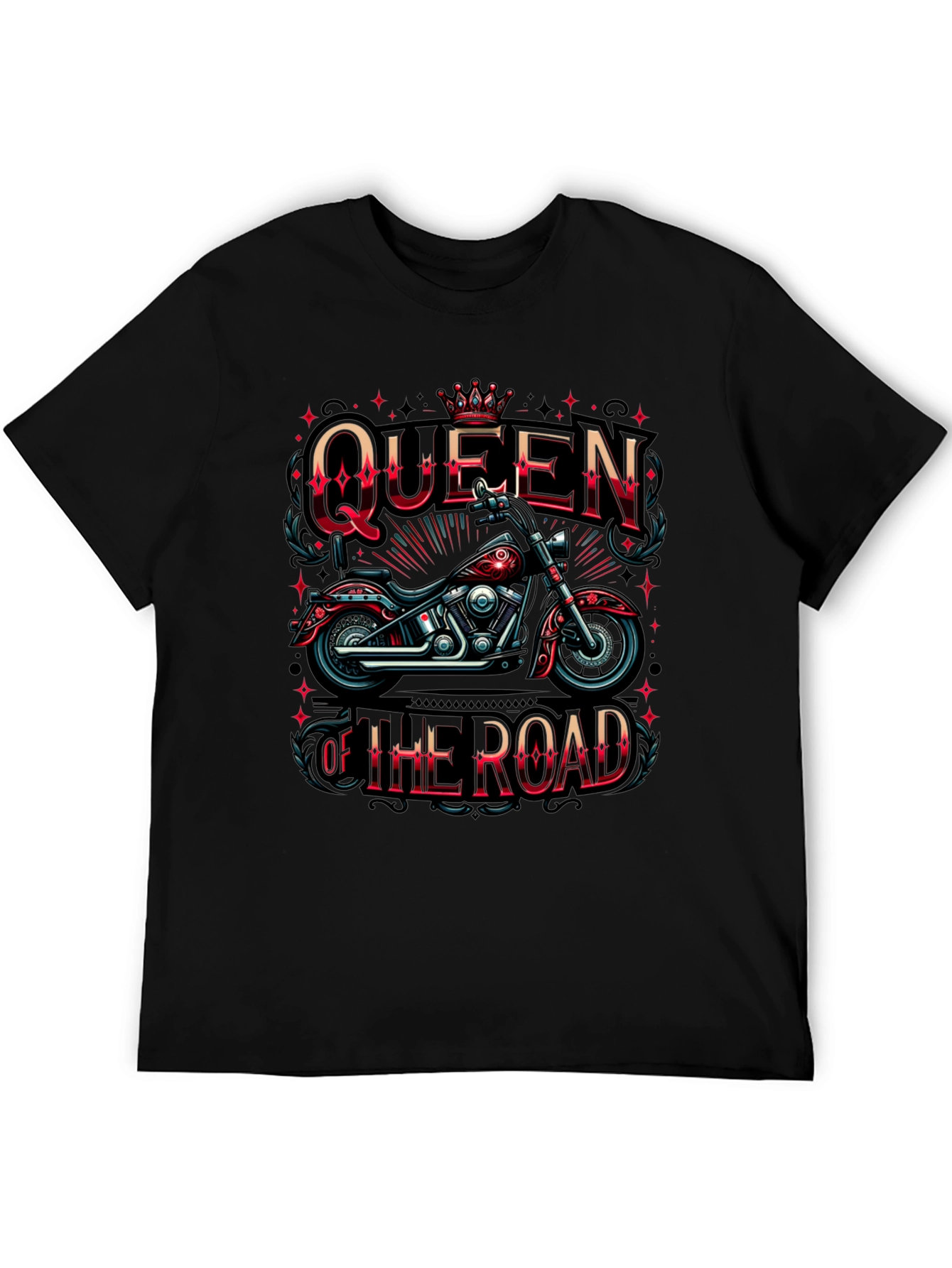 Queen of the Road Motorcycle Graphic T-Shirt