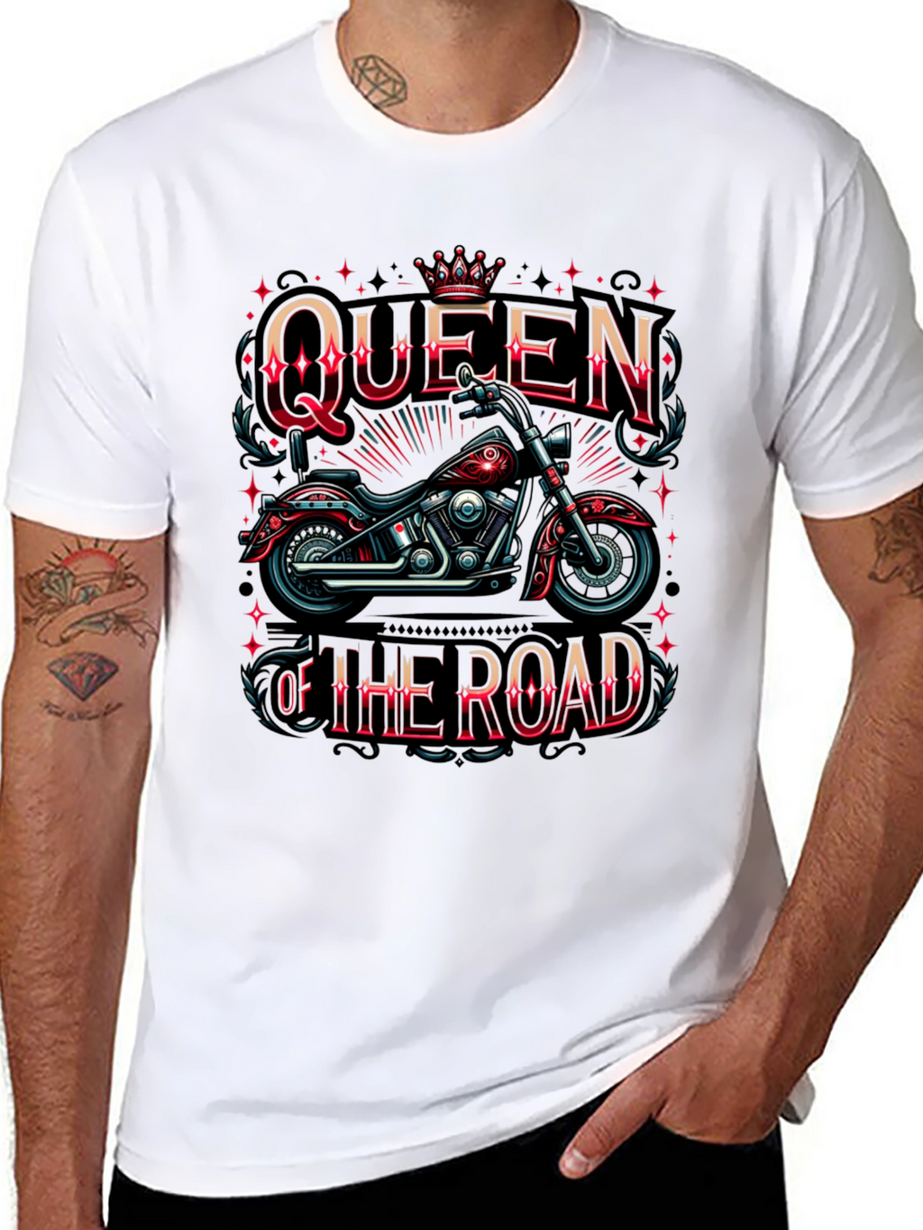 Queen of the Road Motorcycle Graphic T-Shirt