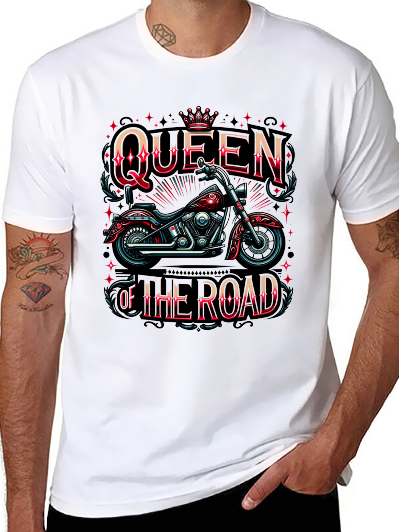 Queen of the Road Motorcycle Graphic T-Shirt