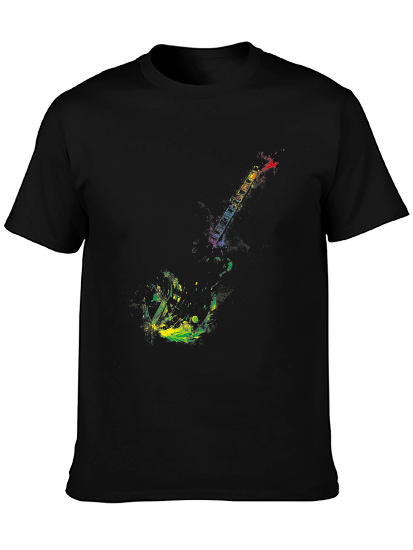 Abstract Guitar Graphic Black T-Shirt