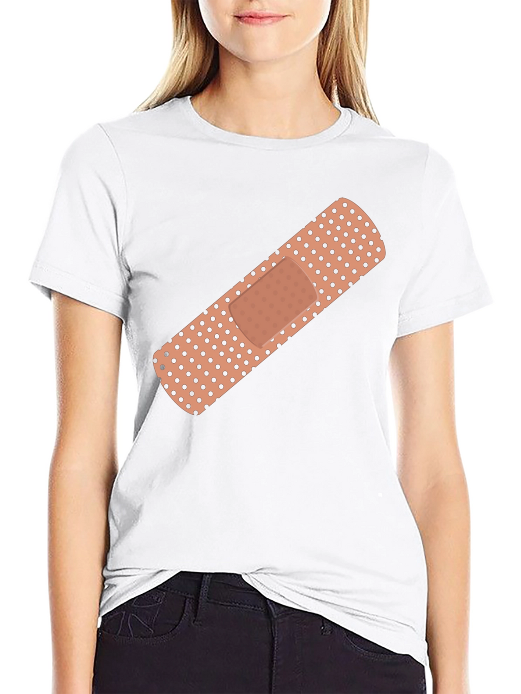 Novelty Bandage Graphic Tee - Stylish Comfort Fit