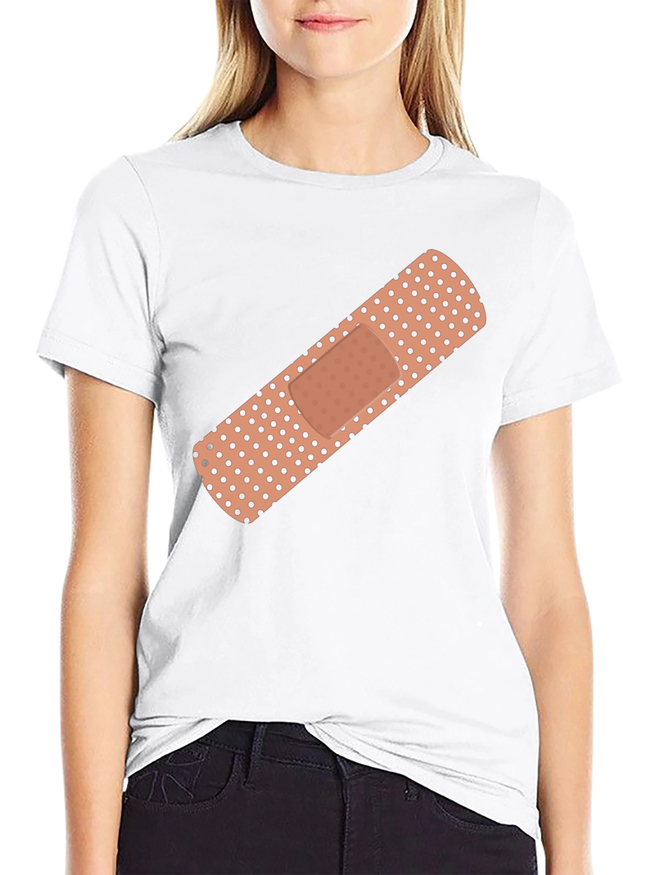 Novelty Bandage Graphic Tee - Stylish Comfort Fit
