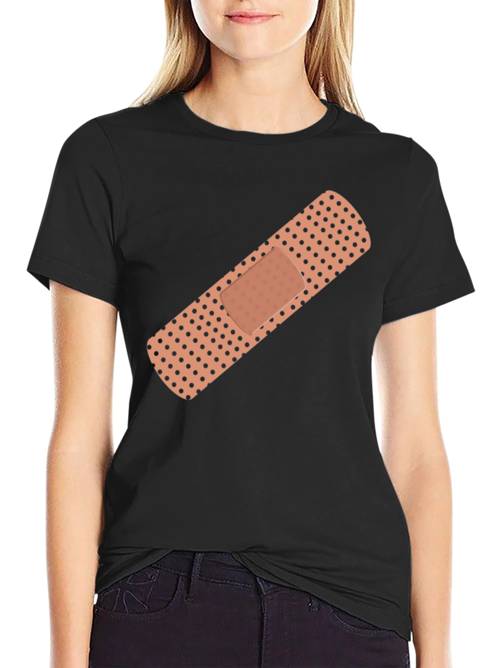 Novelty Bandage Graphic Tee - Stylish Comfort Fit