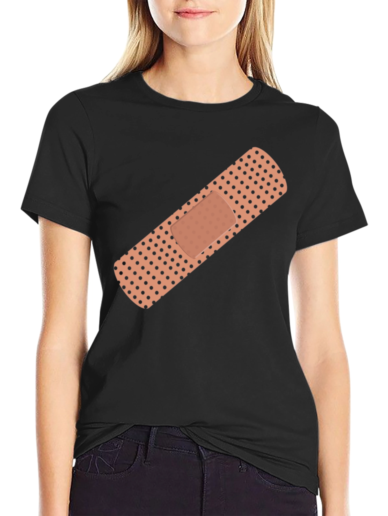 Novelty Bandage Graphic Tee - Stylish Comfort Fit