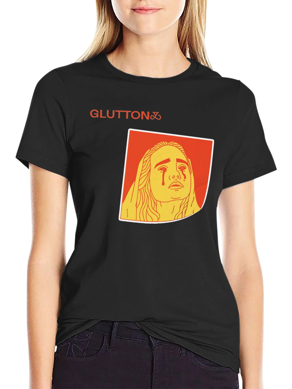 Gluttony Graphic Tee - Black Cotton Comfort Fit