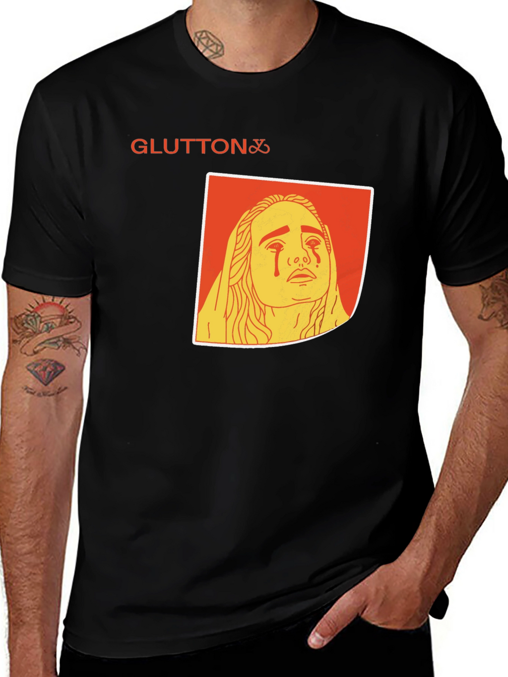 Gluttony Graphic Tee - Black Cotton Comfort Fit