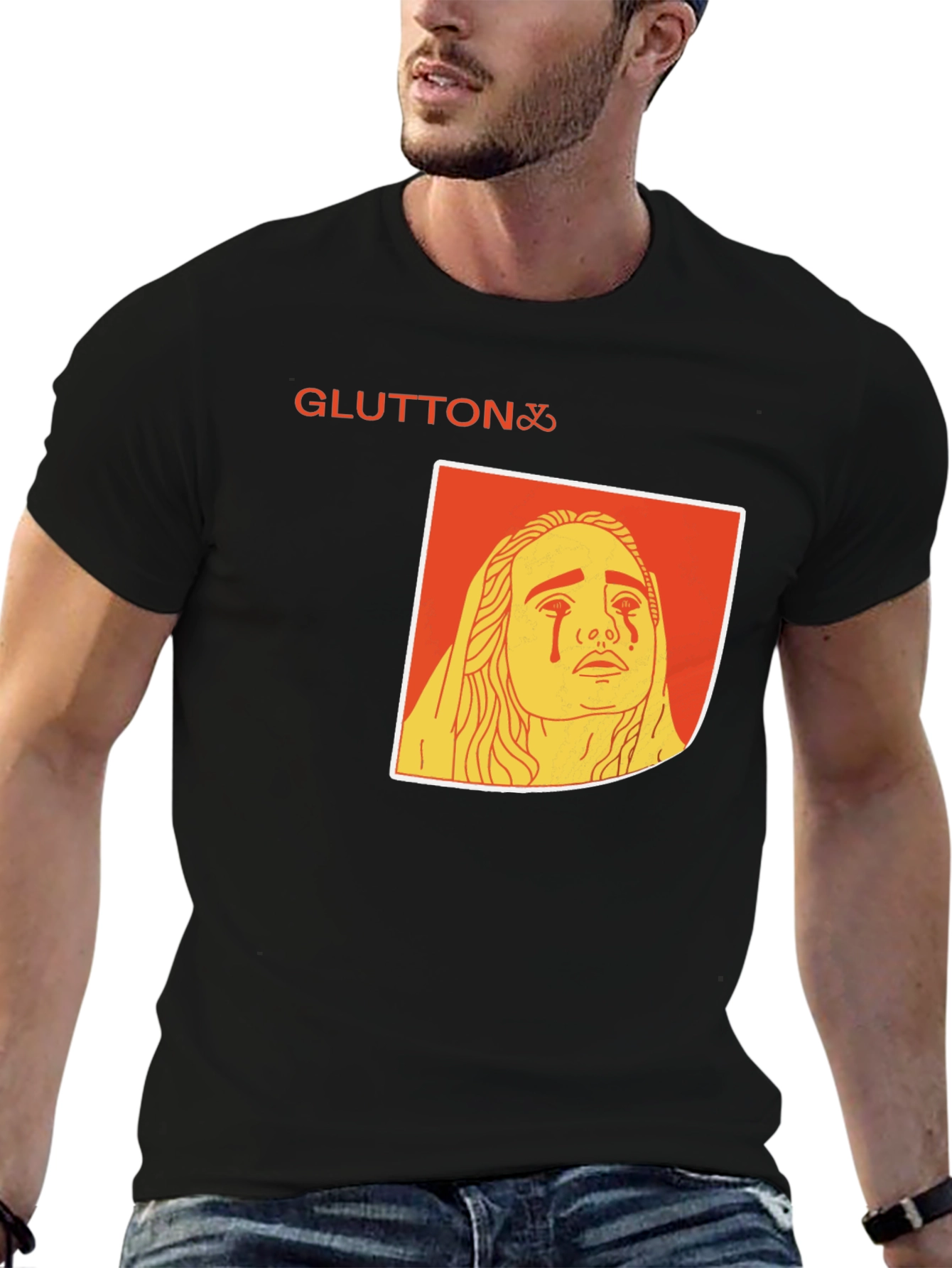 Gluttony Graphic Tee - Black Cotton Comfort Fit