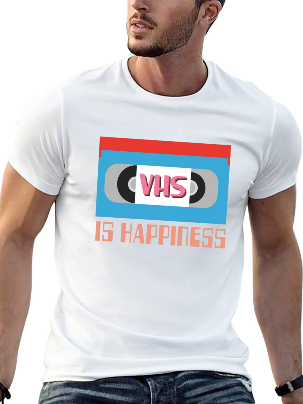 VHS is Happiness Graphic T-Shirt Retro Nostalgia