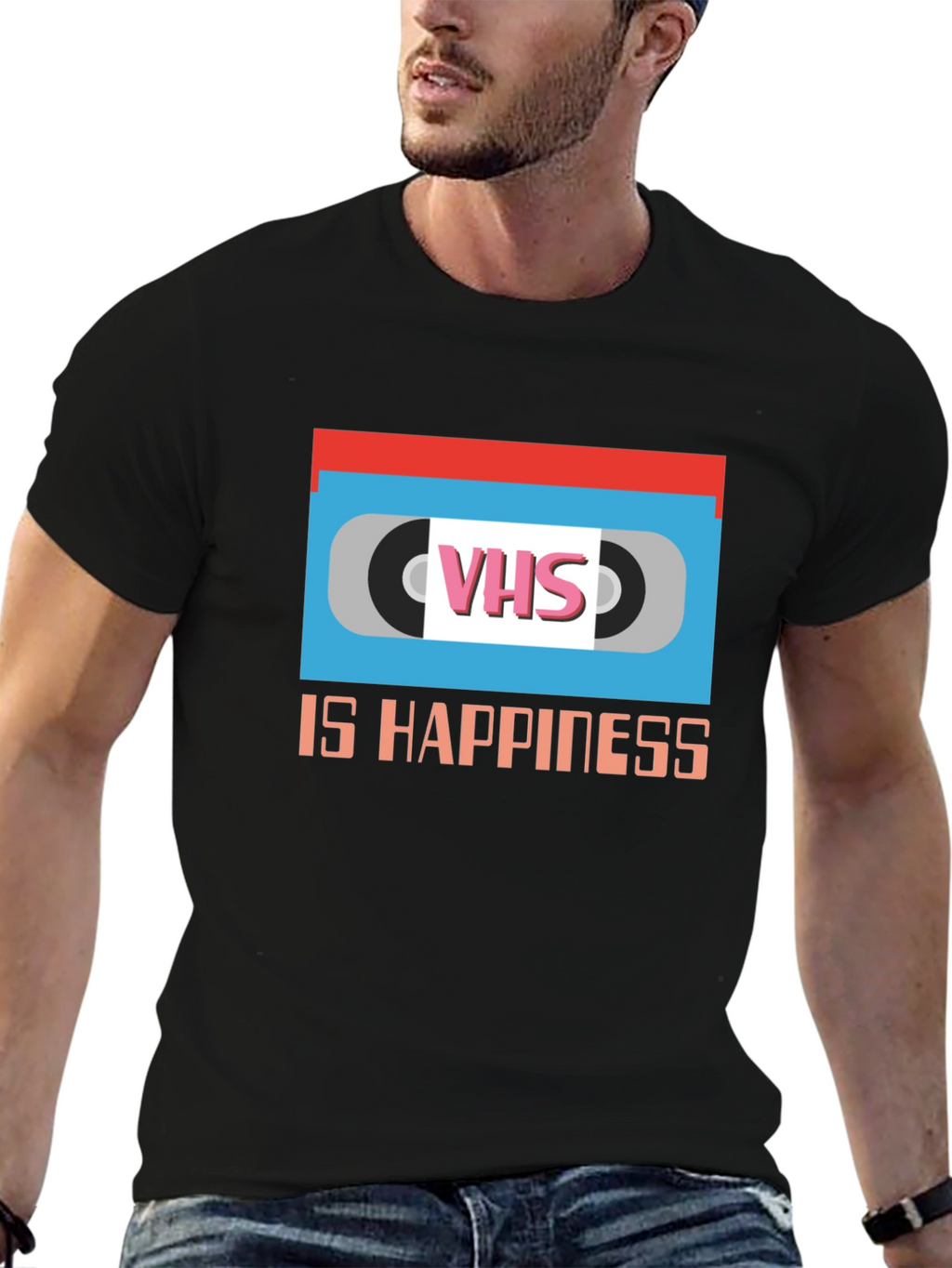 VHS is Happiness Graphic T-Shirt Retro Nostalgia