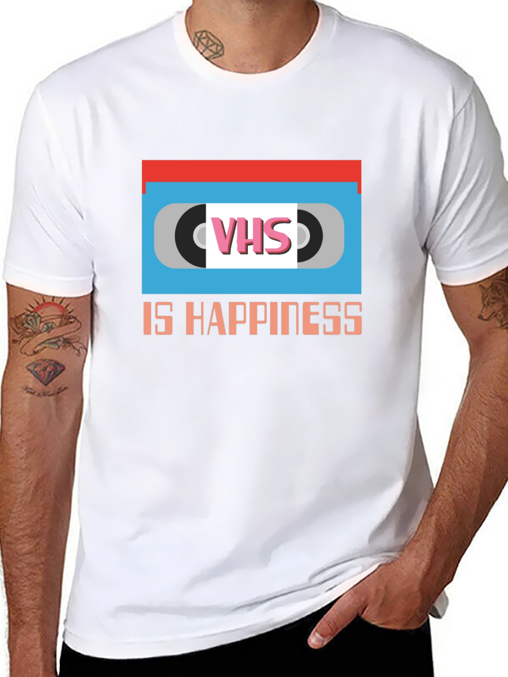 VHS is Happiness Graphic T-Shirt Retro Nostalgia