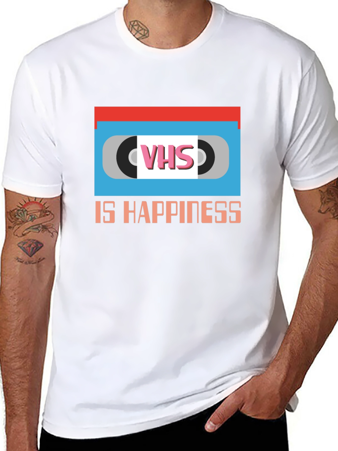 VHS is Happiness Graphic T-Shirt Retro Nostalgia