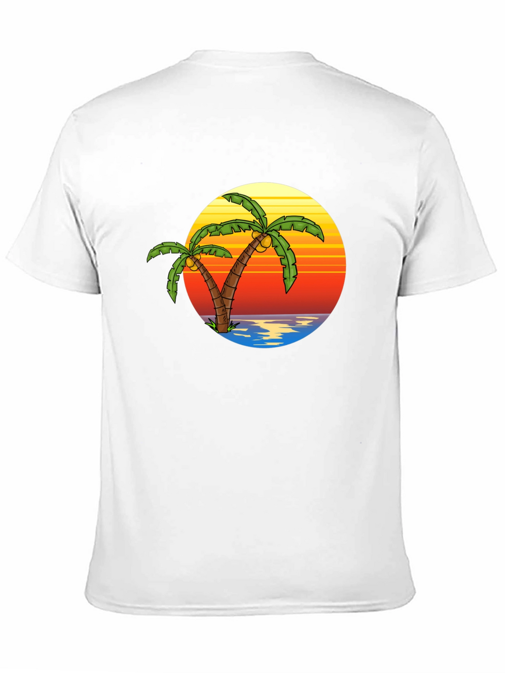 Tropical Palm Tree Sunset Black T-Shirt
