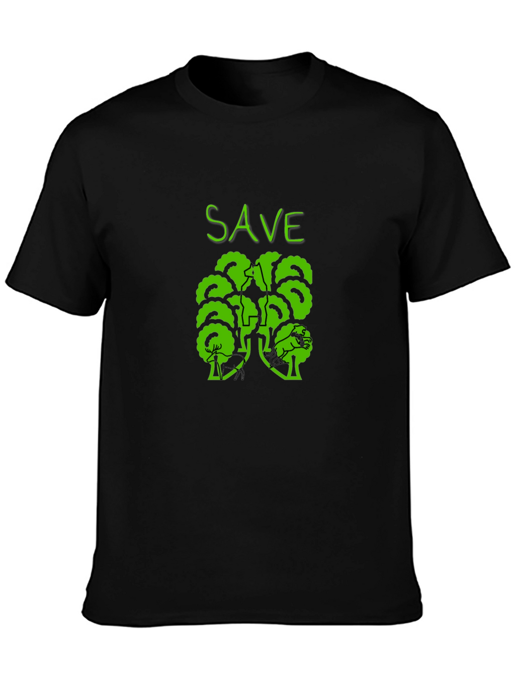 Eco-Friendly Save Trees Graphic Tee - Black
