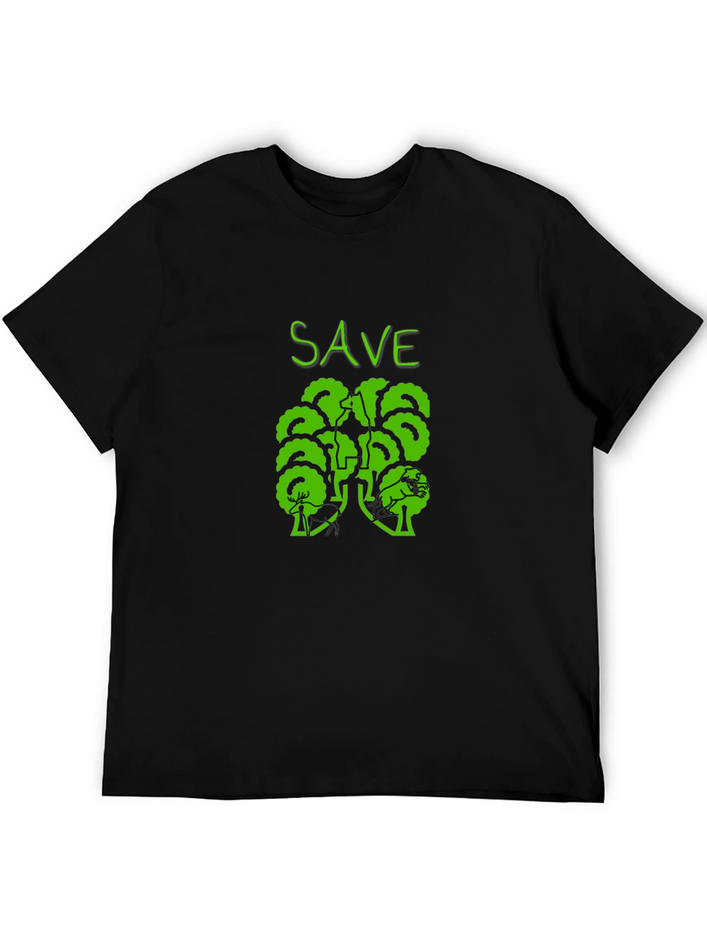 Eco-Friendly Save Trees Graphic Tee - Black