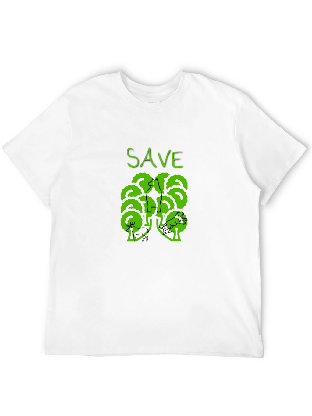 Eco-Friendly Save Trees Graphic Tee - Black