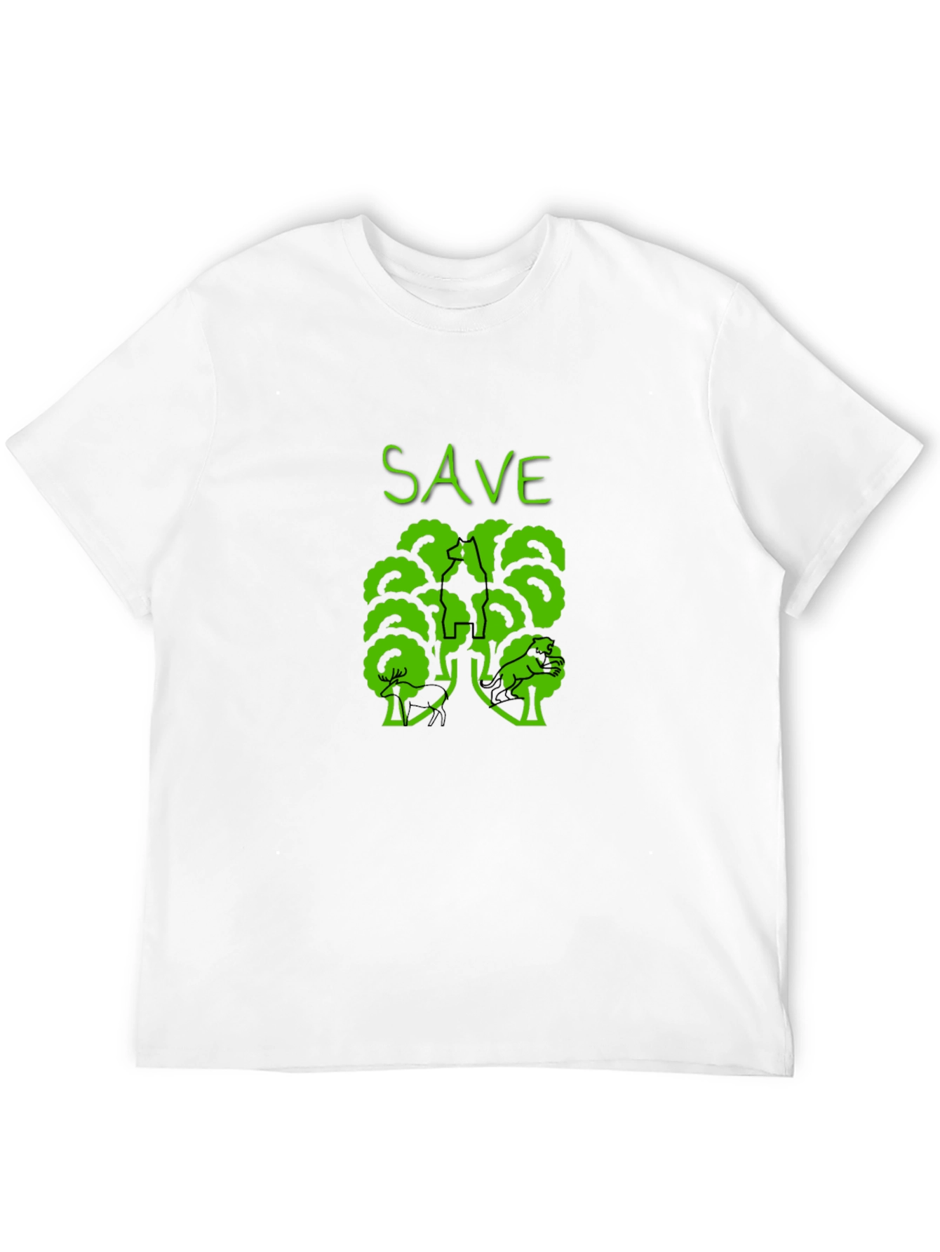 Eco-Friendly Save Trees Graphic Tee - Black