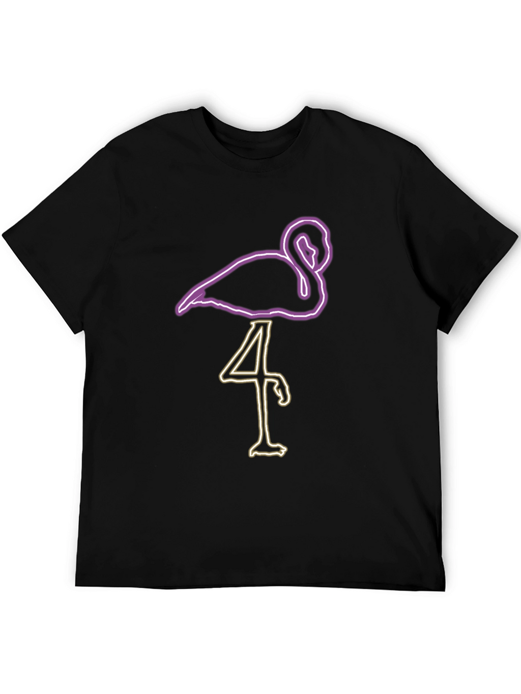 Neon Flamingo Graphic Tee - Black