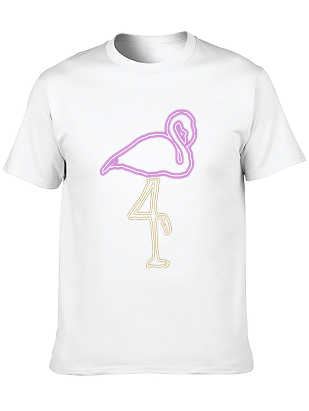 Neon Flamingo Graphic Tee - Black
